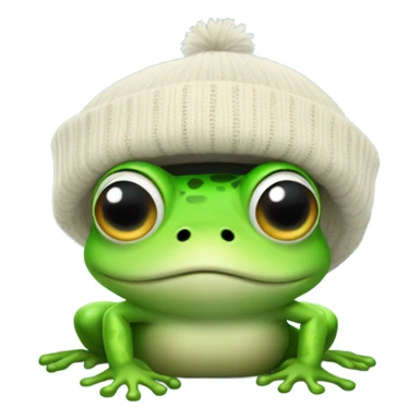 Cute frog with a beanie  sticker