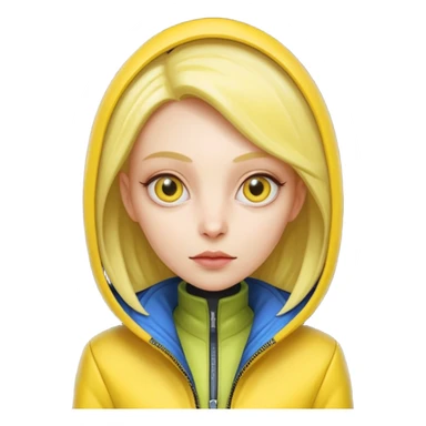 Lady Alien with yellow jacket, Half body. sticker