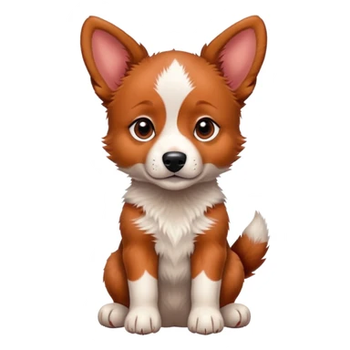 Red heeler puppy with paw raised sticker