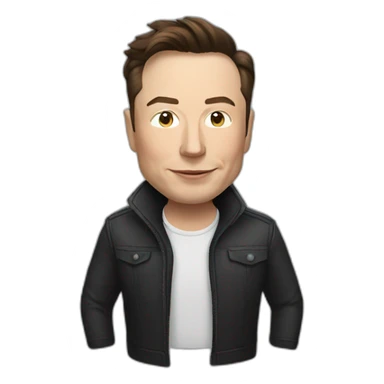 elon musk with follow button sticker