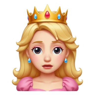 Crying princess peach sticker