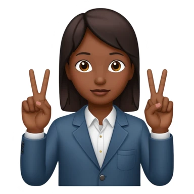 Black hand with middle and index finger crossed with pinky up sticker