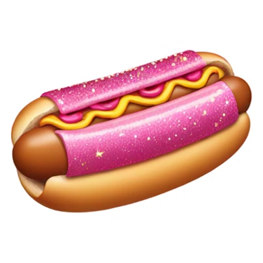 Pink glittery hot dog with pink sticker