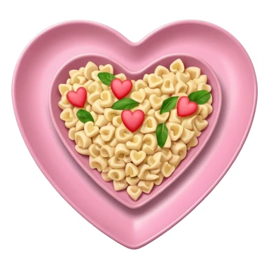 Hawaiian Mac salad light pink heart shaped plate sticker