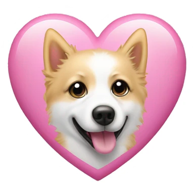 White and blonde spots spitz in a pink heart sticker