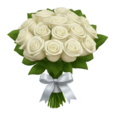 A huge bouquet with white and rose roses with a ribbon sticker