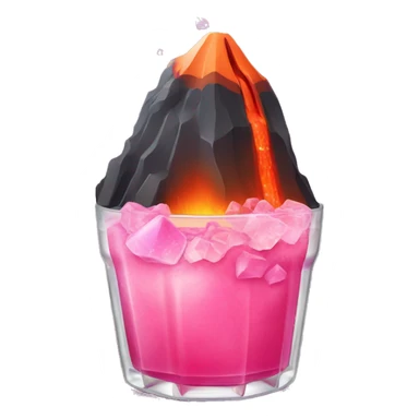 volcano but instead of lava coming out it is pink drink with ice cubes  sticker