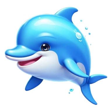 Cinematic Cheeky Dolphin Portrait Emoji, With a playful tilt of its head and a mischievous sparkle in its eyes, showcasing a sleek, shiny body accented by a quirky, animated smile and a cheeky wink, Simplified yet hilariously endearing features, highly detailed, glowing with a vibrant, sassy aquatic glow, high shine, spirited and fun, stylized with an air of quirky marine mischief, soft glowing outline, capturing the essence of a super cute dolphin that looks ready to splash its way into viral fame with playful charm! sticker