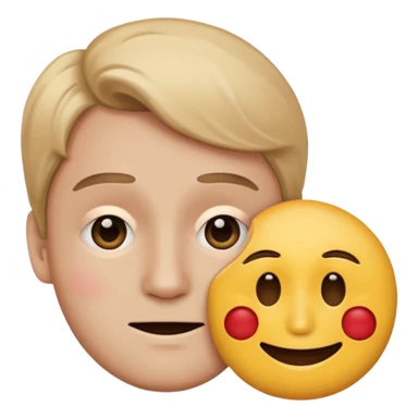 sad face emoji who holds a happy emoji masker sticker