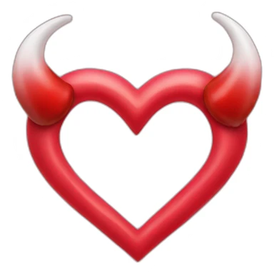 Red heart frame with horns sticker