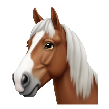 Chestnut Horse With a White blaze and a grey for on the nose sticker