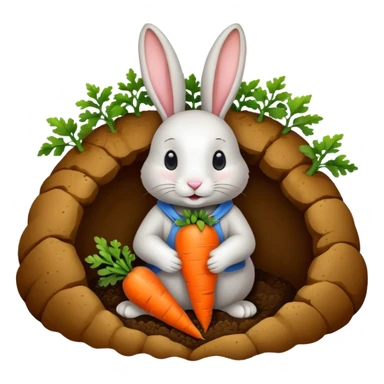 Rabbit burrow, carrot outside sticker