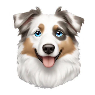 White with a little bit of beige australian shepherd with walleyed blue eyes  sticker