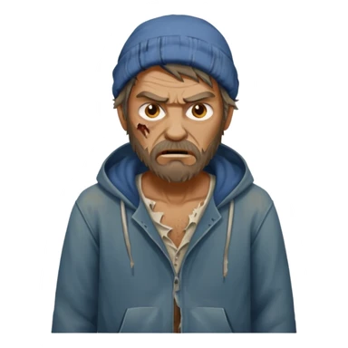 generic homeless guy angry sticker