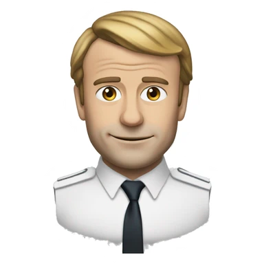 Macron met un bras tendu devant sa tête sticker