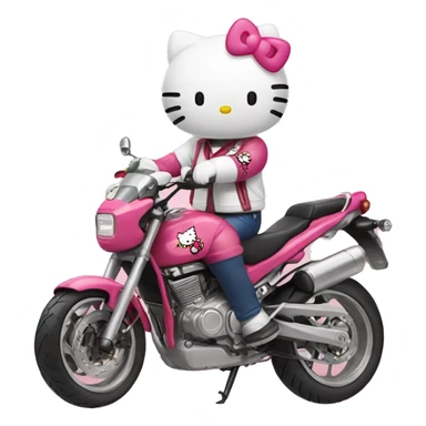 Hello kitty soñando con motos sticker
