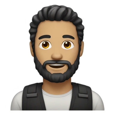 white men with a beard and black semi long hair sticker