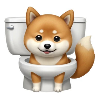 A Shiba Inu on the toilet sticker