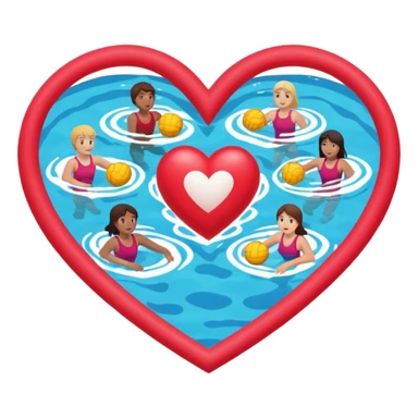 Natación  y voley en un corazón de color  sticker