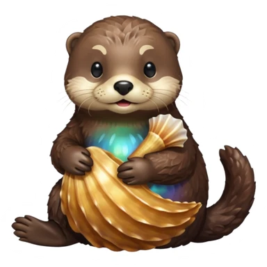 sea otter holding a shell  sticker