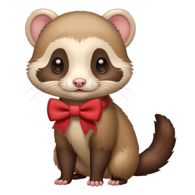 Ferret with a bow sticker