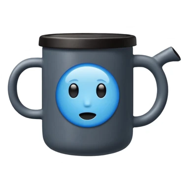 black hot coffee mug to go with black lid and a blue circle sticker sticker