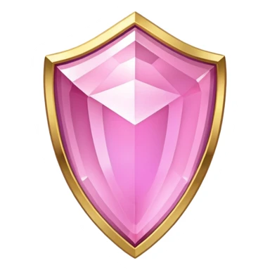 Pink crystal shield golden border sticker