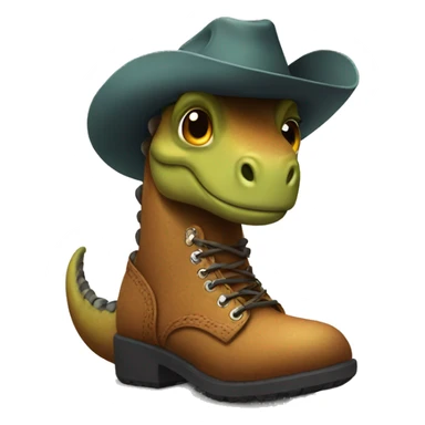 Dinosaur wearing western boots sticker