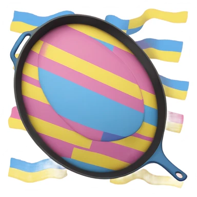 Frying pan with pansexual flag colors sticker