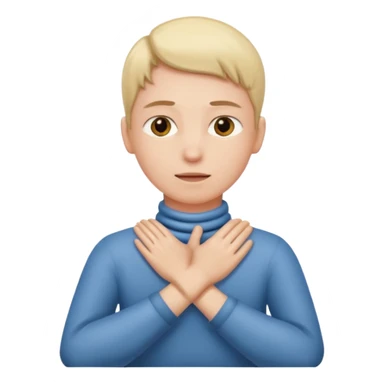 Crossing your hands and holding your necm sticker