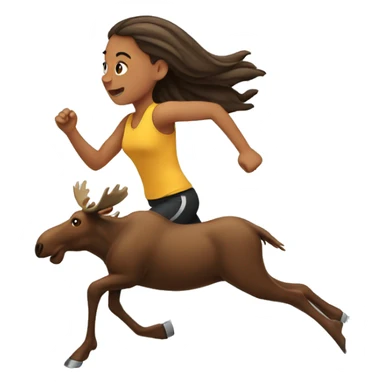 a girl running with the moose  sticker