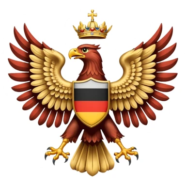 Make a German coloured 1940s inspired doubled headed eagle emoji  sticker