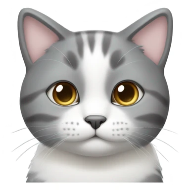 grey and white cat with no stripes sticker