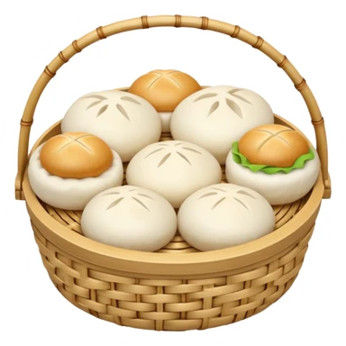 bao buns in bamboo steamer sticker