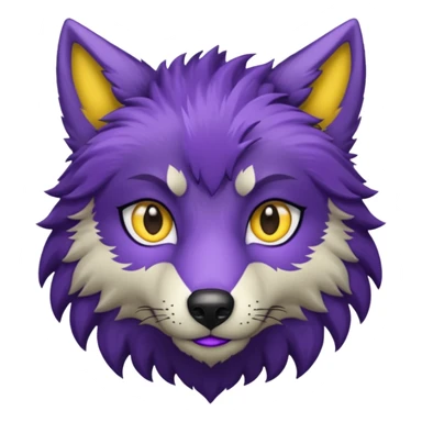 Loup noir et violet qui rit sticker