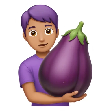 someone holding a eggplant sticker
