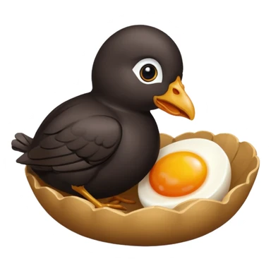 Un poussin noir qui est dans sa coquille d’oeuf sticker