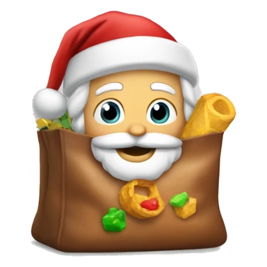 Santa llevando carbón en su bolsa de juguetes  sticker