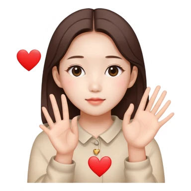 Looks like wonyoung IVE with love sign on her hand sticker