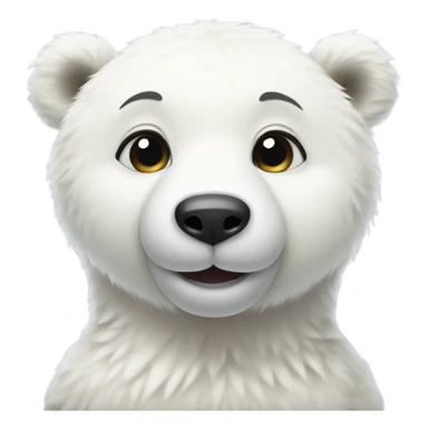 Cute baby polar bear sticker