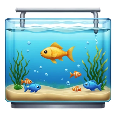A big bulky long fish tank  sticker