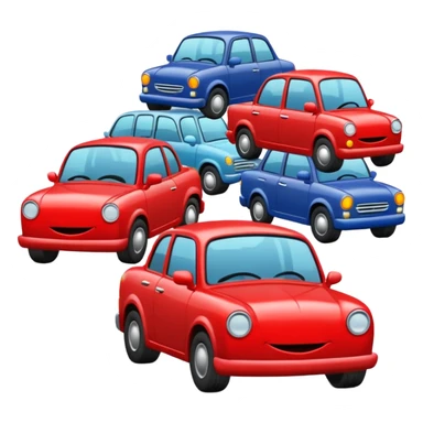 create a realistic emoji showing a logistic car in a trafic situation sticker