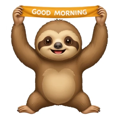 Sloth with good morning banner sticker
