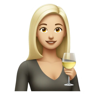one white young woman in love drinking white wine sticker