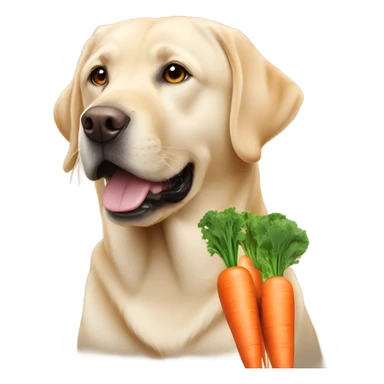 Labrador with carrot sticker