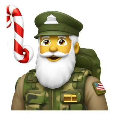 Santa in the army  sticker
