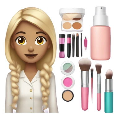 Makeup kit and a white girl  sticker