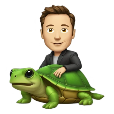 elon musk on a turttle sticker