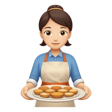 Home cooking avatar in clean emoji-style illustration. Homemade dishes on a plate, warm cozy colors, simple shapes, flat design, high contrast, friendly and inviting. sticker