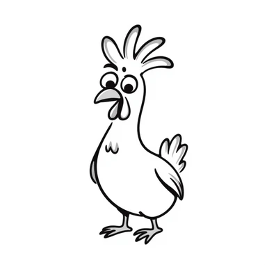 Hei Hei rooster from Moana with tall comb and confused expression sticker